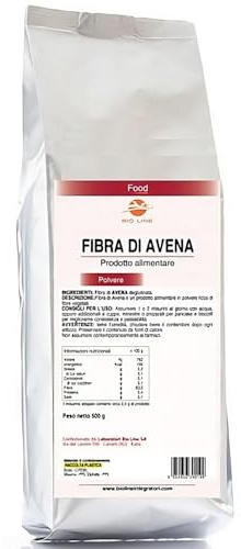 Fibra di Avena in Polvere (Busta da 500 g) Solubile in Acqua, Alimento Proteico e Ricco di Fibre Vegetali, Prodotti Alimentari a base di Fibra di Avena in Polvere