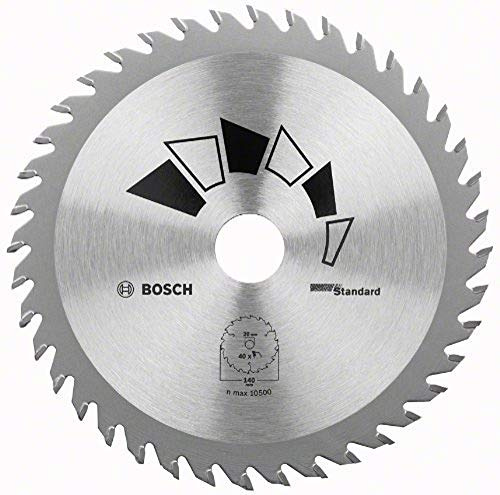 Bosch 1x Cirkelsågklinga Standard (Cirkelsågblad för Trä, Ø 140 x 2.2/1.5 x 20/12.75 mm, 40 Tänder, ATB, inkl. 1x Reduceringsring 12.75 mm, Tillbehör Cirkelsågar)