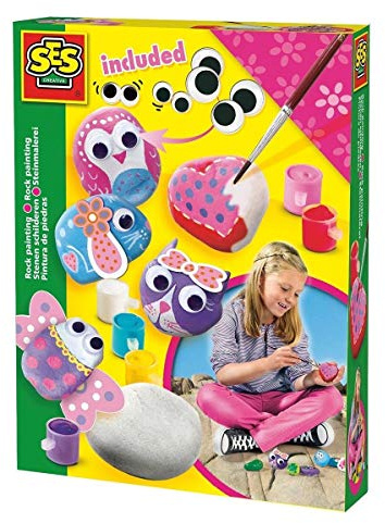 SES 14843 Steine bemalen Girly Deutschland 14843-Steine, bunt, Mittel