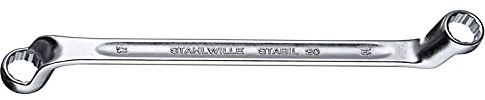 Stahlwille 41443234 Double Ended Ring Wrench, Heads Offset by 75 Degrees, Chrome Alloy Steel & Chrome Plated, Has Anti-Slip Drive Profile, Size 1/2 x 9/16, L.220 mm