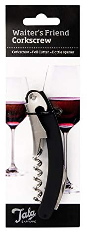 Tala Waiter's Friend Corkscrew – 3-in-1 Bottle Opener with Corkscrew, Foil Cutter & Cap Lifter, Compact Wine & Bar Tool, Essential for Entertaining & Home Use