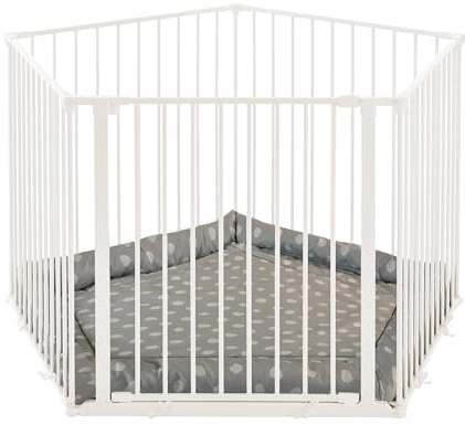BabyDan Park-A-Kid Laufgitter, Teil der original dänischen Flex Serie - hergestellt in Dänemark und vom TÜV GS geprüft, Farbe: Weiß