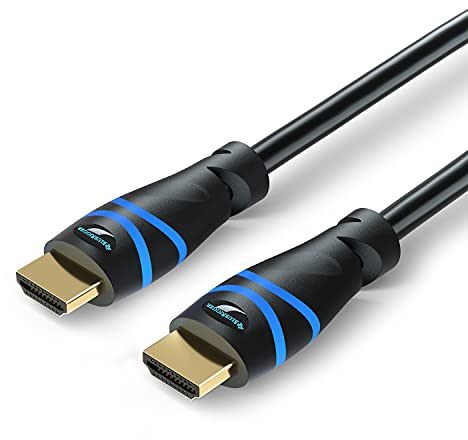 BlueRigger 8K HDMI Cable (3M, 8K 60Hz HDR, 4K 120Hz, High Speed 48Gbps with Ethernet, eARC, 3D, HDCP 2.3) - Compatible with PS5, Xbox, Roku, Apple TV, Switch, PC