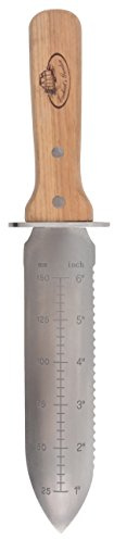 Esschert Design Hori Hori Hori planteringskniv och skida av rostfritt stål askträ polyester, 8,2 x 3,0 x 32,2 cm
