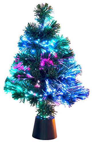 Lunartec Glasfaser Weihnachtsbaum: Deko-Tannenbaum, dreifarbige LED-Beleuchtung, Batteriebetrieb, 45 cm (Weihnachtsbaum Fiberglas, mit LED, LKW)