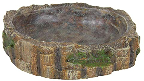Trixie 76202 Wasser- und Futterschale für Reptilien, 13 × 3,5 × 11 cm, beige