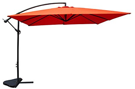 CONCEPT USINE Parasol Déporté Inclinable SOLENZARA Carré Terracotta 3x3 m