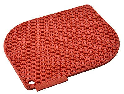 Charles Viancin - Manique/Dessous de Plat Honeycomb en Silicone - Supporte jusqu'à 220°C - Sans BPA, ni Plastique - Silicone de Qualité Alimentaire - Compatible Lave-Vaisselle - Rouge