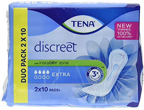 TENA Discreet Extra Pads+ - 3x Packs of 20 ( 60 Towels )