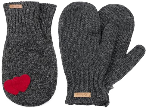 McRon Set Partnerhandschuh Valentina + Fäustlinge Valerie anthrazit