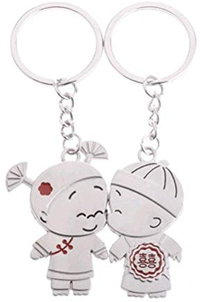 ODETOJOY Porte-clés Couple 1 Paire Porte-clés pour Les Amoureux en Alliage Porte-clés pour Elle et Lui Porte-clés Trousseau Baiser garçon et Fille