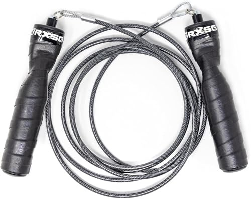 Rx Smart Gear Jump Rope - Black Ops Ergonomic Handles with Trans Black Cable Buff 3.4 9'0 | Jump Smart Weighted Speed Rope for Sports & Fitness, MMA, HIIT, Cardio & Functional Workout