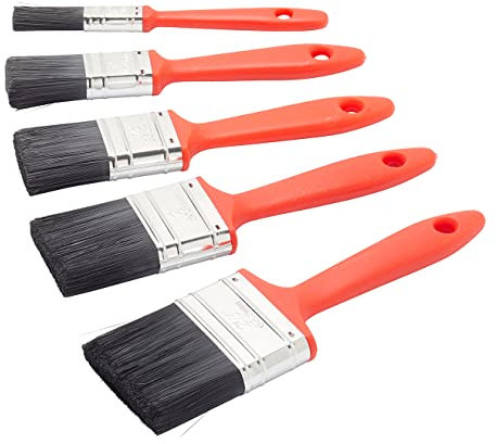 Fit For The Job 5 pinceaux Value artisanaux pour peintures-émulsions à Aspect Brillant et satiné sur Les Murs, plafonds, Meubles, Bois et métal