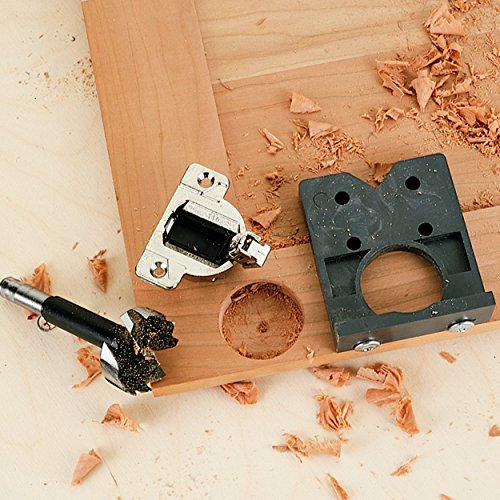 Bohrlehre für Topfscharniere, für 35 mm Schrankscharniere und Montageplatten, Anleitung evtl. nicht in deutscher Sprache