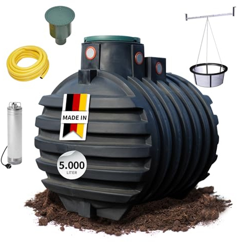 4rain Mono Erdtank-Paket 5000 Liter Garten-Comfort Regenwassertank