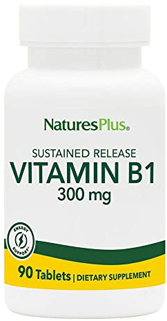 NaturesPlus Vitamin B1 300 mg - 90 Sustained Release Tablets - Mega-Dose Thiamin - Energy Support - Vegetarian, Gluten Free - 90 Servings
