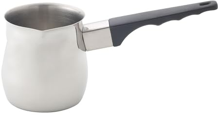 Fino Stainless Steel Turkish Coffee Pot - Professional 18/8 Warmer for Stovetop Coffee, Milk, Tea, Hot Chocolate - Delicious Daily Beverages - 12-Ounce