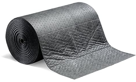 New Pig PIG Absorbent Mat Roll – Universal – Absorbs Oils, Coolants, Solvents & Water, 1 Roll, 46 m Length, 152.4 L Capacity, Keeps Floors Clean & Safe in Industrial Workspaces