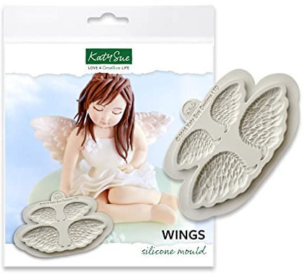 Katy Sue Stampo in silicone con ali per decorare torte, artigianato, cupcake, zucchero, caramelle, cioccolatini, biglietti e argille, approvato per alimenti, realizzato nel Regno Unito.