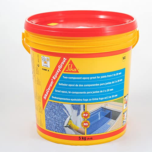 SikaCeram EpoxyGrout Epoxy Grout Grout for Tiles and Tiles with Thicknesses from 2 to 20 mm, 5 kg, Ivory