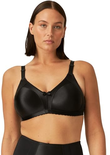 Naturana® Minimizer BH – trådlös [Cup B-G] | Maximalt stöd med klippdesign och breda remmar | Elegant Minimizer BH för en visuellt mindre kupstorlek, Svart, 80E