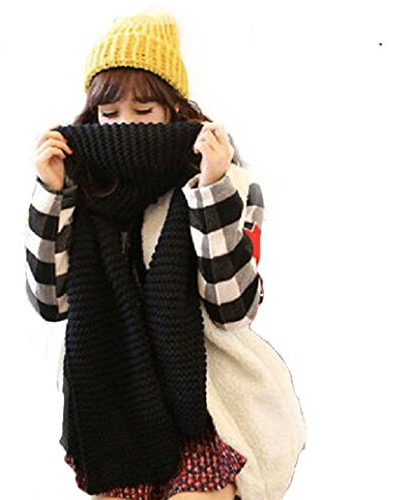 Miya® modische Damen Herbst/Winter lange Strickschal, Oversized Grobstrick Schal, super weich und hochwertige Umhang, (Schwarz)