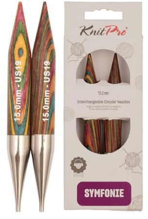 KnitPro Symfonie utbytbara cirkulära nålar 13 cm (5 tum) | 15,00 mm
