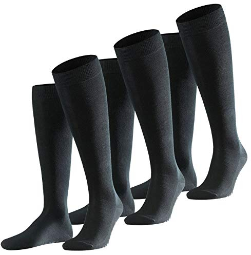 FALKE Herren Kniestrumpf Family 3er Pack, 43-46, Black-3000