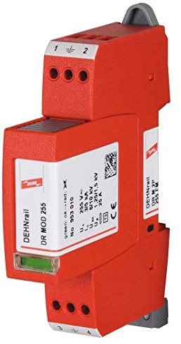 DEHN DR M 2P 255 FM 230V Rot er Spannungsbegrenzer, Streifen (Klemme, 50/60, 5000 A, rot, thermoplastisch, 0,000025 ms)
