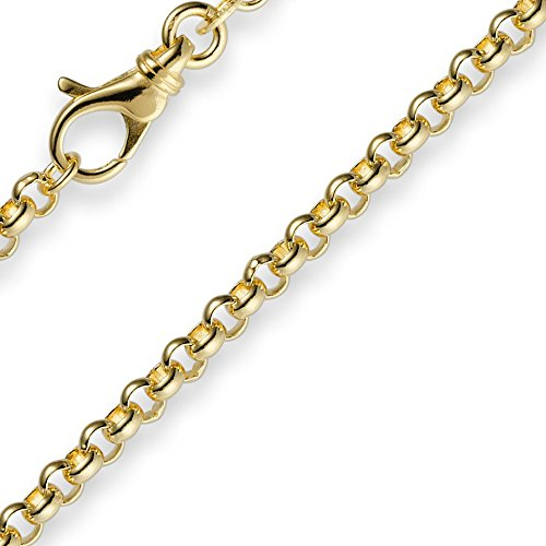 3,5mm Kette Collier Erbskette aus 585 Gold Gelbgold 60cm Unisex Goldkette