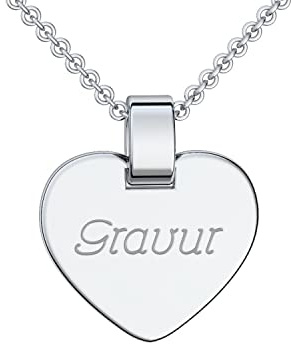 Herzkette mit Gravur Silber 925 Herz Kette Kettenanhänger persönlich