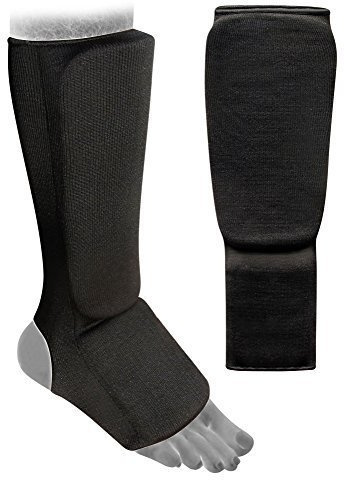 V.Sports Protège-Tibias et Cou-de-Pied élastiques pour karaté, Muay Thai, MMA, Taekwondo. pour Enfants, Kickboxing, Tibia, Cou-de-Pied et Cou-de-Pied pour Adulte (petit/7-9 Ans)