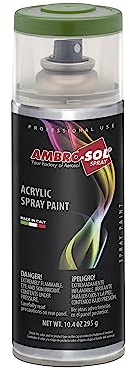 Ambro-Sol V4006001 Smalto Acrilico Multiuso, Vernice Brillante per Interni ed Esterni, Adatto per Qualsiasi Tipo di Materiale, Bomboletta Spray in Banda Stagnata Riciclabile 400 ml, Verde Smeraldo