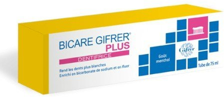 Gifrer Bicare Dentifrice Pâte Non Savoureuse 75ml Nettoyage Quotidien des Dents et Rafraîchissement de l'Haleine