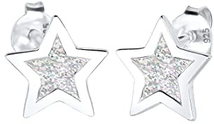 Elli Damen Ohrringe in Stern Form Astro Blogger Trend in 925 Sterling Silber