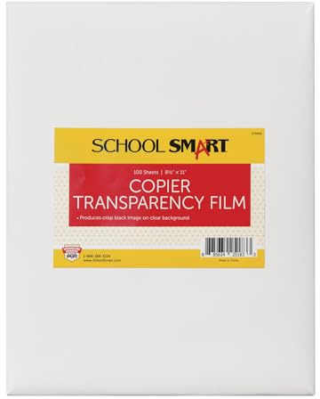 School Smart 8-1/2 x 11 in Copier Film Without Sensing Strip, Pack of 100, Transparency - 079880,Blue