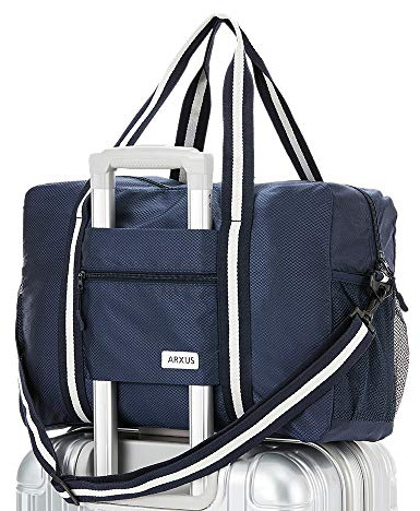 Arxus Foldable Tote Bag for Travel Expandable Lightweight Carry On Luggage 22L Packable Duffle Bag for Traveling