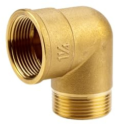 Gardena vinkelrör i mässing med inner- och yttergänga: Vinkelrör med 42 mm-gänga (G 1 1/4 tum), för riktningsändring av rör eller slangar (7285-20)