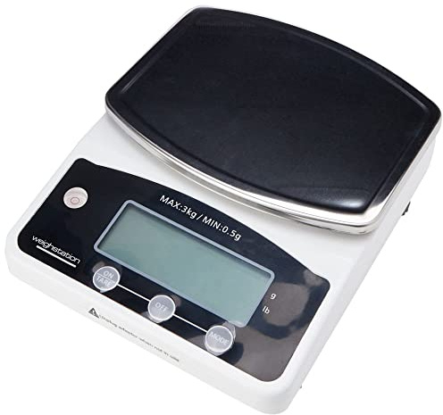 Vogue Digitale kleine Plattformwaage (nicht gestempelt) 3kg Grad. 0,5 g kg/lb