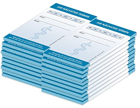 PRICARO Terminblock für Ärzte und Mediziner (20er Pack), Äskulapstab