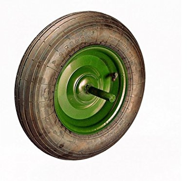 Theca – Lenkrolle mit Luftbereifung mit Platte 350 x 8 mm Stahl grün