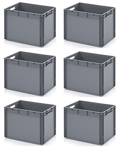 Auer Packaging 6x Eurobehälter 60 x 40 x 42 inkl. gratis Zollstock 6er Set