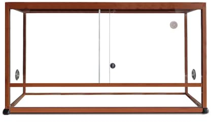 Terrarium Elegance av Aluminium för Reptiler, 100cm x 45cm x 50cm, Trästruktur