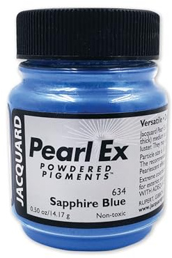 Jacquard Pearl Ex Pigment Powder 0.5 oz Sapphire Blue - Loose Mica Powder for Epoxy Resin, Watercolors, Calligraphy Ink & Clay - Epoxy Pigment Powder - Epoxy Resin Color