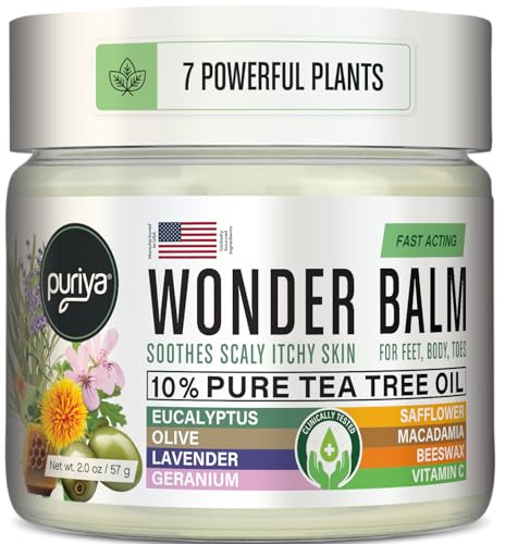Puriya Wonder Balm, Extra Strength Itch Relief and Skin Comfort for Athletes and Active Professionals, Plant-Based Cream Soothes Rash, Ringworm, Dry, Irritated Skin on Feet, Groin and Body (2 oz)