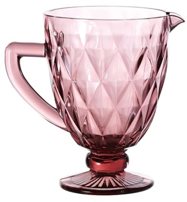 Vintage Farbige Karaffe, Wasserkrug, Krug mit Prägung (Rombus/Lila/1 L) Hochzeitsgläser, Sektgläser, Dessertschale, Glaskelche, Trinkglas, Weinglas, Wasserglas, Sektglas, Trinkgläser, Weingläser