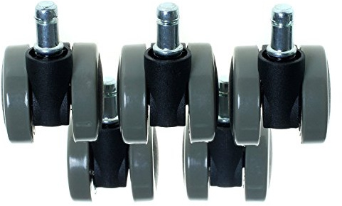 HIMRY KXD3202 Hard Floor Wheels with External Brake, Office Chair Wheels for Hard Floors, 11mm Diameter Parquet Wheels, Adjustable Brake, Gray