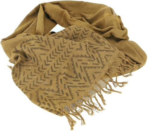 GURU SHOP Handgewebtes Baumwolltuch mit Tribalmuster, Unisex Webschal | 100% Baumwolle, traditioneller Blockdruck, vielseitig einsetzbar, als Schal, Stola oder Sarong