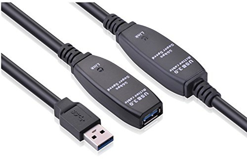 TECHTOO USB Extension Cable, 32 Feet (10 Meter) USB 3.0 Active Cable Repeater Cable Type A Male to A Female with Built-in Signal Booster Chips