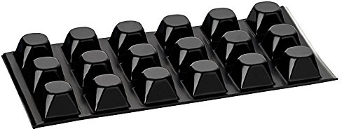 haggiy Elastikpuffer quadratisch - 20,5x20,5mm, H13,2mm, schwarz (18 STK.) | selbstklebende Anschlagpuffer, Geräuschdämpfer, für Möbel und Türen Puffer Gummipuffer